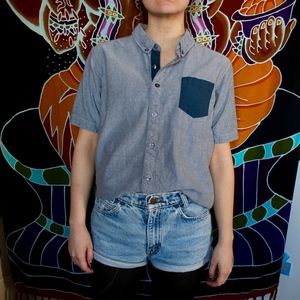 Collared Button Up Pocket Shirt